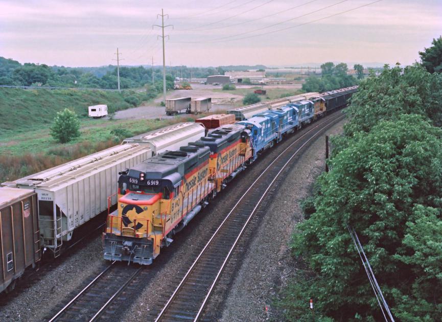 Coal train at Lucknow, PA. on 8/20/85. (1) | Conrail Photo Archive