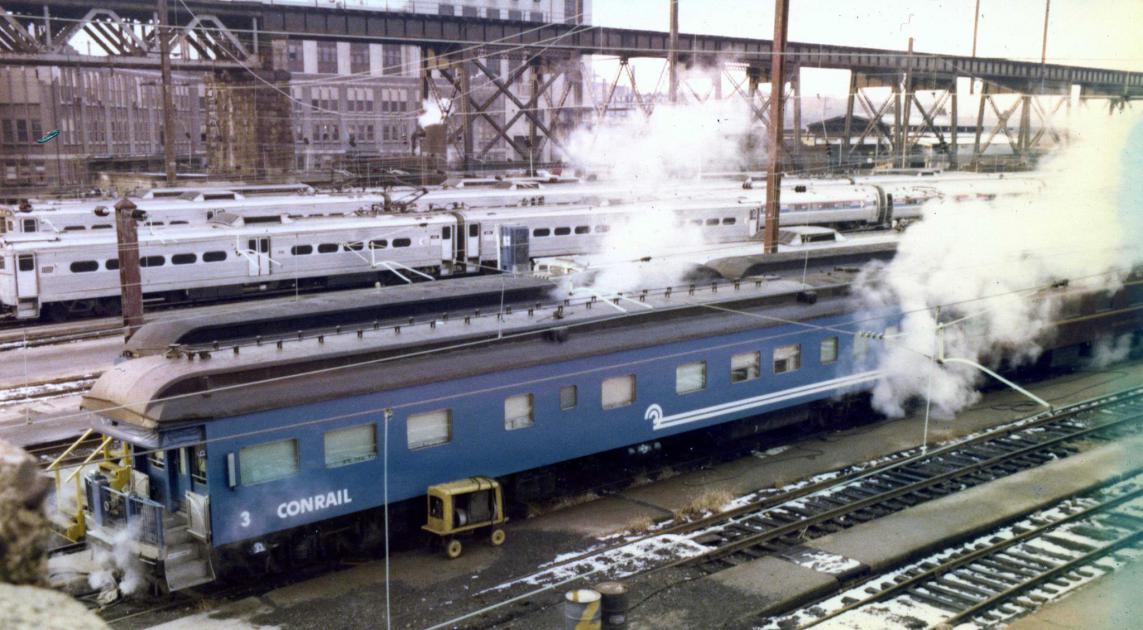 CR 3 in Amtrak's Penn Coach Yards, 30th Street Station, Philadelphia PA, Late 1970s Conrail
