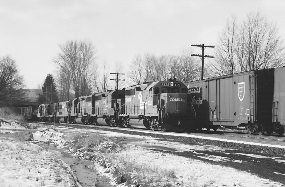 (03) Both ways in Hinsdale, MA. on 3/14/81. Conrail Photo Archive